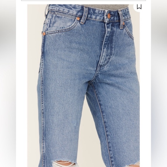 NWT Wrangler Wild West 603 High Rise Straight Jean Retro Mid Damaged, 34 - Picture 9 of 9